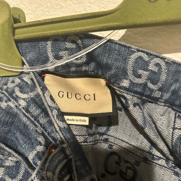 Authentic Gucci Denim Jeans with All-Over GG Monogram in Blue - Picture 3 of 5